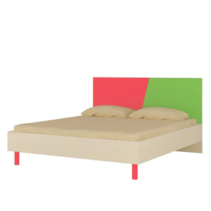 Quitaque Queen Bed in Strawberry Pink & Verdant Green Colour