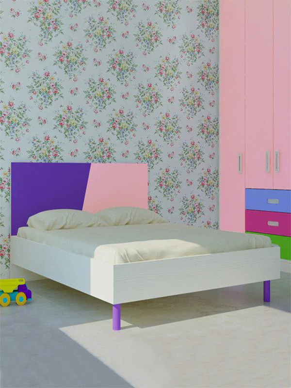 Adamek Bed in Lavender Purple & English Pink Colour - Image 2