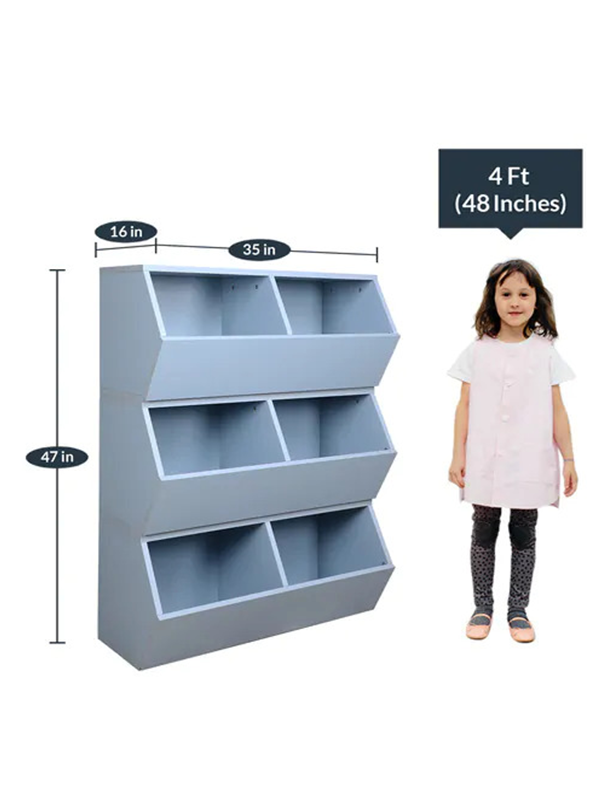 Sling Kids 3 Tier Book Rack in Elegant Blue Colour - Image 3