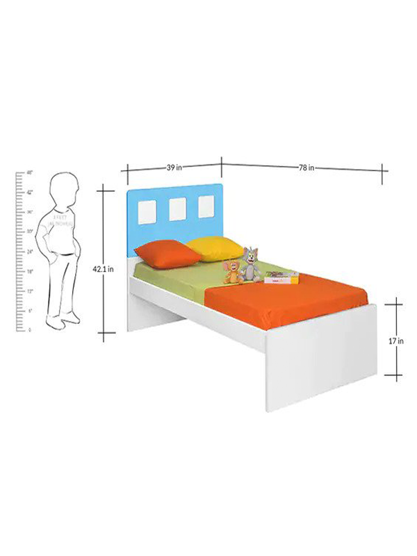 Kimberely Kids Single Bed in Blue & White Colour - Image 3