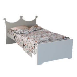Bolic Crown Panel Bed in Grey