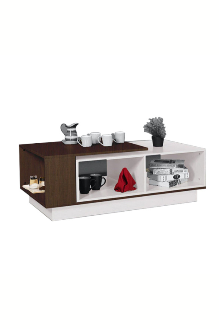 Carlino Coffee Table in Brown and White Colour