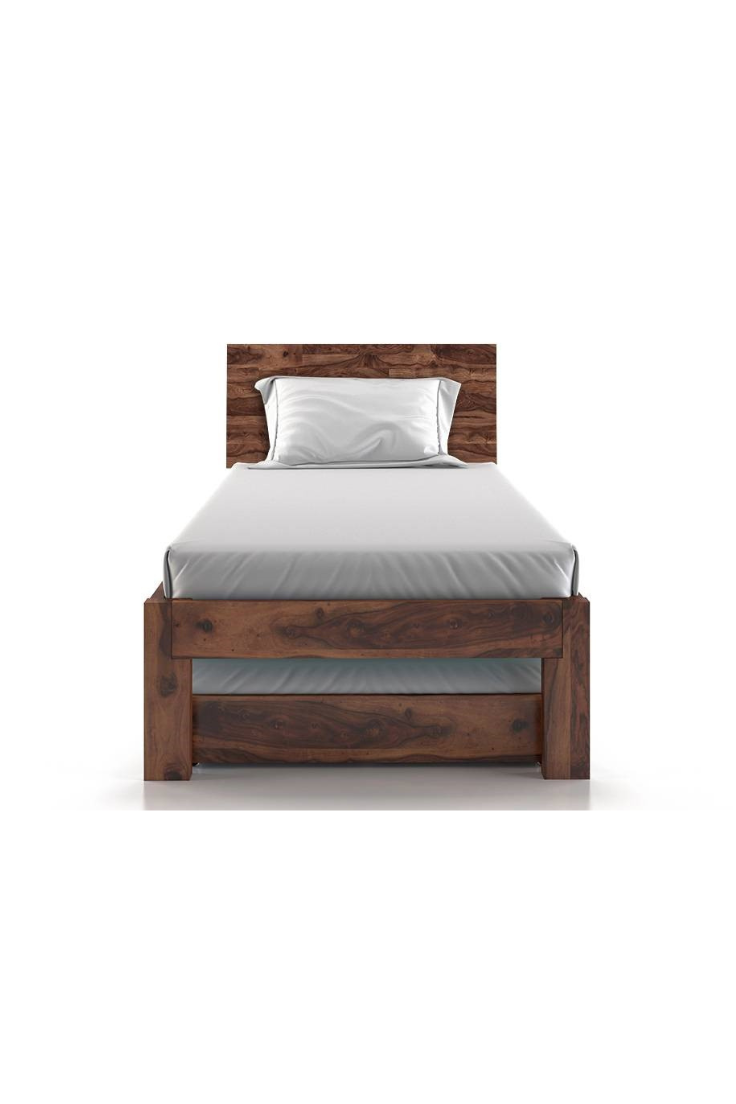 Cortes Single Bed in Pure Wood - Image 2