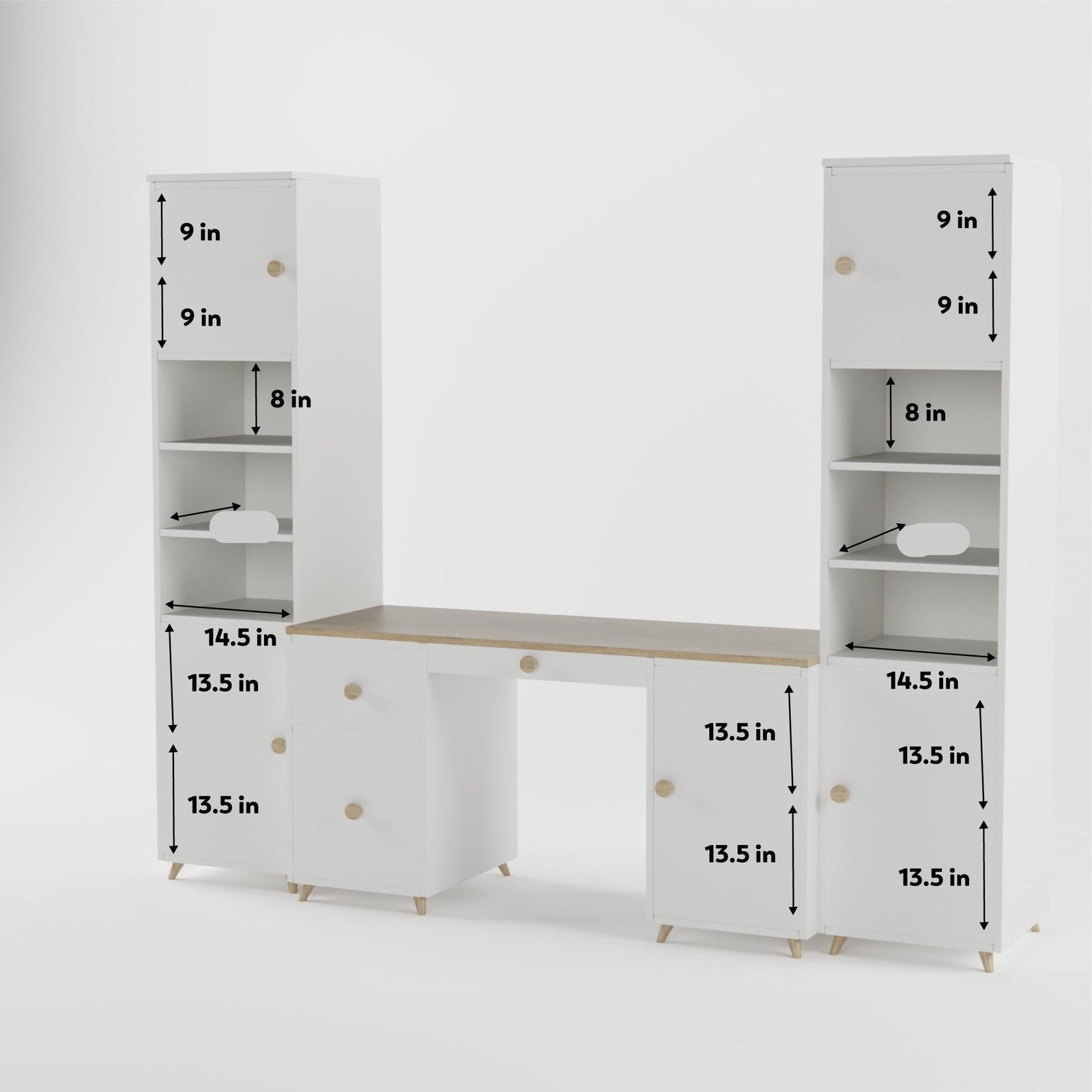 Salina Study Table in Frosty White - Image 4