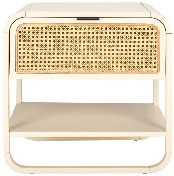 Yunikoli Wooden Rattan Bedside Table - Image 13
