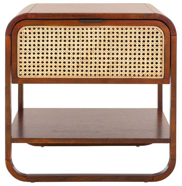 Yunikoli Wooden Rattan Bedside Table - Image 17