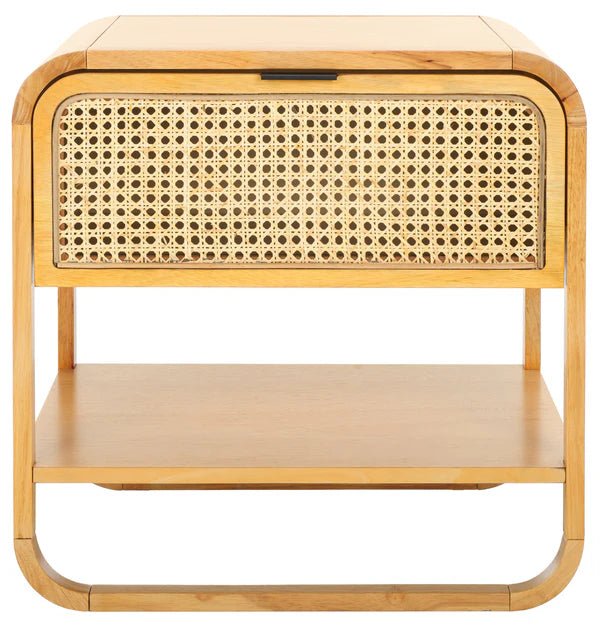 Yunikoli Wooden Rattan Bedside Table - Image 21