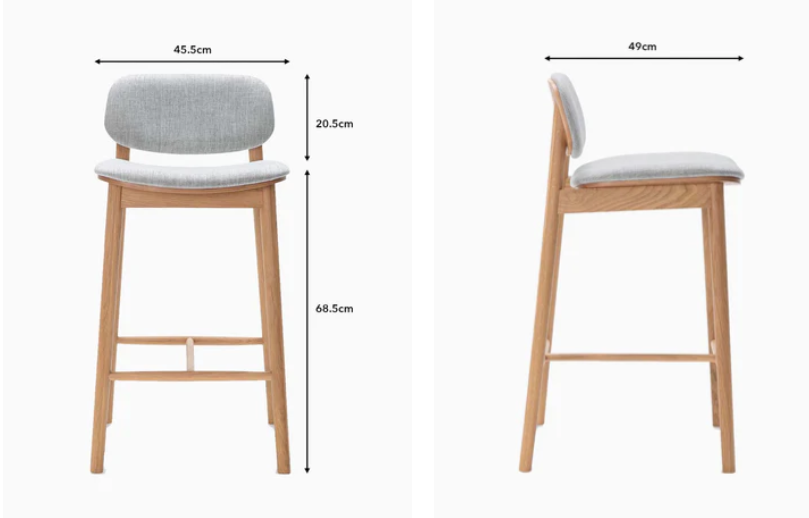 Luke Ash Wood Bar Stool - Image 7