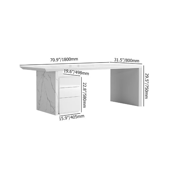 Alberro White Exective Table - Image 9