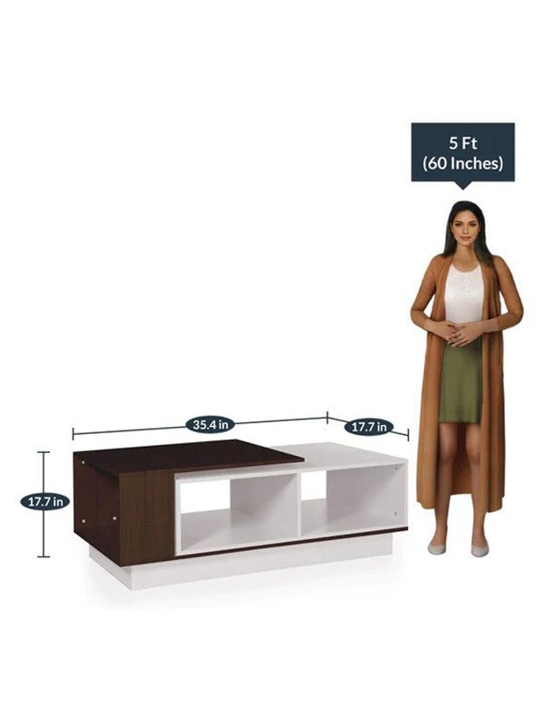 Carlino Coffee Table in Brown and White Colour - Image 2