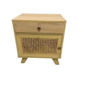 Fane Bed Side Table with cane finish