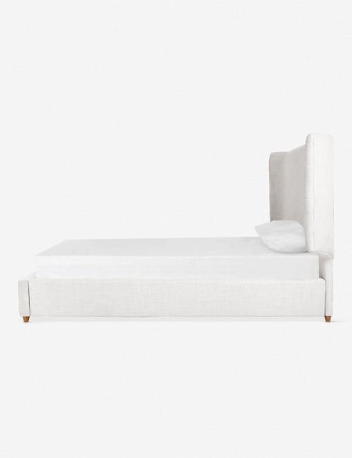 Melanie Upholstered Bed (White) - Image 4