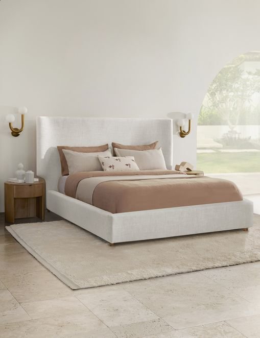 Melanie Upholstered Bed (White) - Image 6